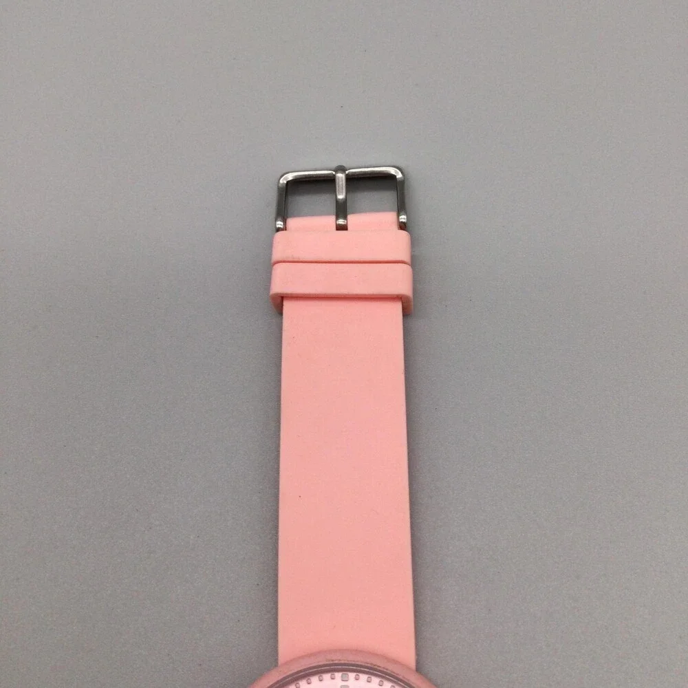 KEZZI Time Concepts Womens Watch 40mm Pink Dial Silicone K-2266 New Battery
